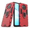 MaiJin Compatibile con Xiaomi Mi 10T Lite 5G Cover, Custodia Armor Anello Cavalletto (Funziona con il Supporto Magnetico per Auto) Case Paraurti (Rosso)