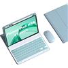 HLTOOP Custodia con Tastiera per Honor Pad X8A 11 Pollici 2024, Tastiera Bluetooth Wireless Rimovibile Retroilluminata con Portapenne, Mouse per Tablet,Blu