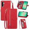 Fertuo Cover per Samsung Galaxy A57, Custodia a Libro in Pelle PU Flip Case con Porta Carte, Chiusura Magnetica e Cinturino [Disegni di Fiori] Portafoglio Interno Silicone Antiurto, Rosso