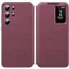 Nshkeji Custodia Intelligente in Pelle per Samsung Galaxy S25 Ultra 5G [Smart View] Cover Galaxy S25 Ultra 5G Clear View Flip Pelle in Libro Portafoglio Flip, Carta Fessura, Wallet Custodie S View