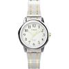 Timex Easy Reader - Orologio da donna con banda di espansione, Due Tonalità/Bianco/Argento, 25 mm, Moderno