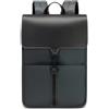 DremFreo Zaino Casual Porta PC 15.6 Pollici, Urban Vintage Quadrato da Lavoro e Viaggio in Nylon e Pelle PU #522 (Grigio Asfalto)