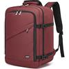 KONO Zaino da Viaggio Bagaglio a Mano per aereo Zaino Porta pc Borsa da Cabina Easyjet per Sotto il Sedile Zaini Travel Bag, Rosso