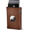 SF SCOFIELD Duality Airtag Wallet con scomparto portamonete, portamonete per 8-10 carte, portafoglio da uomo con protezione RFID, Slim Wallet, Smart Wallet, porta carte con scomparto Air Tag, Marrone