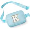 YOOLIFE Marsupio con lettere per bambini e bambine, regalo per ragazze 3 4 5 6 7 8 9 10 11 12 anni, personalizzato per adolescenti regali per donne fidanzate sorelle mamma, Blu, K