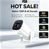 Dreress Proiettore P30 4K HD nativo bestseller, 150 lumen, sistema operativo Android, doppio WiFi e Bluetooth, home theater LED portatile verticale, silenzioso