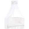 babybay capottina babybay in cotone biologico con fiocco adatta per i modelli Original, Maxi, Boxspring, Comfort, Comfort Plus e Midi, bianco glitter bianco stelle diamante blu