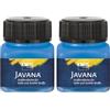 KREUL 90956 - Vernice per tessuti Javana per tessuti chiari e scuri, 20 ml blu vetro, carattere pastoso, per timbrare e stenografare, lavabile dopo il fissaggio (Confezione da 2)