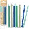 ScrapCooking - 12 candele lunghe blu e argento 12 cm - 0360