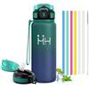 JAPORIA Borraccia Termica 750ml, Termos con Cannuccia, Riutilizzabile, a Prova di Perdite, Portatile, Bottiglia per Commute, Picnic, Spiaggia