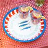 Talking Tables Grande vassoio da portata rotondo per bevande, snack, condimenti, design decorativo e colorato a forma di pesce, ideale per cene estive, barbecue, cene all'aperto, feste in giardino, in