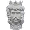 sicilia bedda - Teste di Moro in Ceramica di Caltagirone - Prodotto 100% Artigianale - Alta qualità (Altezza 35 Centimetri, Uomo Bianco Lucido)