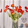 OUKEYI 6 fiori artificiali di papavero in seta, decorazione per la casa, centrotavola con fiori di papavero artificiale, composizione di fiori di corallo, fiori di seta per decorazione (rosso