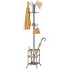 FAVOOSTY Appendiabiti con Portaombrelli, Appendiabiti con 12 Ganci, Supporto per Giacche, in Piedi, per Soggiorno, Camera da Letto (Grey)