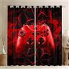 Loussiesd Tende per bambini per camera da letto soggiorno videogioco videogioco gamepad tenda gamer finestre drappeggi gioco controller di gioco rosso finestra trattamento, W46* L54 pollici