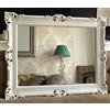 Generisch Specchio da parete anticato, rettangolare, 90 x 70 cm, stile barocco antico (bianco)