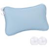 Dinhauyon Cuscino Vasca con 2 Ventose Potenti e 1 Gancio Parete, Pilliow Testa Antiscivolo, Poggiatesta Bagno Maglia 3D, Cuscini Spa Ergonomico per Schiena Supporto, Spalle, Collo Rilassamento, Casa, Hotel(Blu)