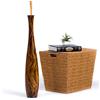 Leewadee Vaso da Terra Grande Alto 65 cm - Vaso Marrone Legno di Mango Fatto a Mano da Interno Erbe della Pampa