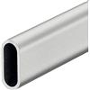 Gedotec Asta appendiabiti ovale per armadio, in alluminio color argento opaco, 1000 mm, 30 x 14 mm, 1 tubo per mobili per montaggio a parete e a soffitto