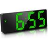 JQGO Sveglia digitale, LED, sveglia digitale, specchio, orologio da tavolo, cavo USB, sveglia fine, 12/24 ore, snooze, controllo vocale, visualizzazione della temperatura, luminosità regolabile
