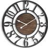 Pytha Sight Orologio da Parete Moderno 50 cm, Metallo Nero e Noce Massello | Orologio da Parete Grande Vintage con Numeri Arabi, Design Decorativo e Silenzioso, per Soggiorno, Camera, Ufficio e Cucina