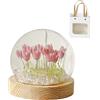ieron Lampada da notte a tulipano, ornamento fatto a mano, simulazione di fiori a LED, luce a LED, decorazione per camera da letto, regalo di Natale artificiale, regalo di compleanno con sacchetti