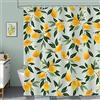 Bonhause Tenda Doccia Limone Foglie Verdi Pianta 180 x 200 cm Tende per Doccia in Poliestere Impermeabile Antimuffa Lavabile Tende Bagno con 12 Ganci