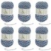 TEHETE Lana Gomitolo, Filati Lana Merino per Maglieria e Uncinetto, (50g x 6 Pezzi) Ideale per Creare-Bianco Grigio
