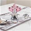 Generic Bouquet di rose in cristallo con vaso rotondo, ornamento floreale in vetro da collezione per casa, feste, matrimoni, regali romantici per donne per San Valentino, festa della mamma, Natale