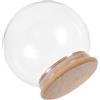 POPETPOP Cupola di Vetro con Base in Bambù e Struttura Stabile, Globo di Neve Artistico per Decorazioni Domestiche e Artigianato Fai-da-te, Design Unico e Versatile