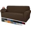 MAXIJIN Copridivano extra large jacquard creativo per 3 o 4 posti, 1 pezzo copridivano antiscivolo super elasticizzato per cani Pet Friendly divano copridivano per mobili (4 Posti, Caffè Scuro)