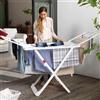 Dekohome Stendibiancheria pieghevole con ali, 20 metri di superficie asciugante, in resina resistente al sole e alle intemperie, 180 x 108 x 55 cm, bianco