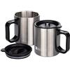 Valiant Fun VALIANT - Tazza termica da campeggio, confezione da 2, colore: Argento