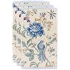 Pip Studio Set di 3 asciugamani per ospiti Secret Garden, colore bianco blu, dimensioni 30 x 50 cm