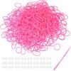 sourcing map Kit di 600 elastici in gomma con 25 clip a S, 1 gancio, elastici di ricambio per braccialetti per tessere, fai da te, artigianato, regalo, rosa brillante