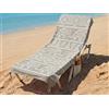 o-day Telo Mare con Angoli e Tasche 70x180cm - Asciugamano Mare Cotone Fouta 100% Per Lettino e Spiaggia (Tribale - Beige Savana)