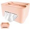 MAKA change your life quality MAKA Porta Fazzoletti Carta Rettangolare Multifunzione 21x16x12 cm PVC, Porta Fazzoletti da Tavolo, Porta Trucchi, Supporto Smartphone - Bagno, Scrivania, Ufficio, Cucina (Salmone)