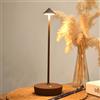 Tpczqj Lampada da tavolo ricaricabile senza fili, 6000 mAh, a LED, a batteria, touch 3 colori, dimmerabile, portatile, impermeabile, per esterni, per patio, ristorante, sala da pranzo, casa (ruggine)