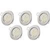 TEVEA Faretto ad Incasso Led 230V Bianco Caldo GU10 3W Lampadina con Struttura di Montaggio Rotonda Cromata Satinata con Telaio Rigido come Set, 5 Pezzi Illuminazione ad Incasso