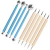 BOBOZHONG Strumenti per Argilla polimerica,Strumenti Argilla,Dotting Tool,4 PCSstrumenti per Puntini con Stilo a Sfera + 5 PCS Strumenti per goffratura per Modellare Scultura