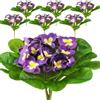 Daifunli 6 viole del pensiero artificiali estive per esterni, 24 cm, primule artificiali, cespugli di fiori in plastica sintetica, piante finte per esterni, per fioriere, interni, esterni, giardino