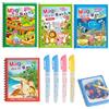 KARELLS 4 Pezzi Libro Magico ad con Acqua da Colorare, Magic Water Drawing Book, Libro di Pittura ad Acqua per Bambini, Water Book da Disegno, Per Bambini Dai 3 Anni