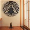 Generic Decorazione da parete in metallo con Buddha, albero della vita, decorazione per interni zen per la casa, pittura orientata al ferro, 30 cm