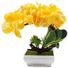 jinminamz Pianta artificiale in vaso, fiori di bonsai artificiali in plastica, piccole piante ornamentali, ideale per ufficio, giardino, balcone, decorazione da tavolo e decorazione da esterno, regalo (giallo