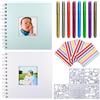 DRADERCH 2PCS Album Per Foto Da Incollare, Album Fai Da Te,Album Fotografico 17x17cm Spirale Scrapbook con Finestra,Per Anniversario Di Matrimonio,Compleanno,40 Pagine,DIY