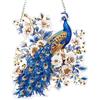 AIRDEA Pavone Diamond Painting Ciondolo Acrilico Doppia Faccia, Fiori Scintillanti Diamond Painting Decorazione Sospesa Kit Completo, Diamantini Crystal Art Ciondolo Acchiappasole 8x7 inch
