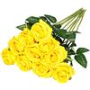 Nubry Artificial Silk Rose Fiore Fiore di seta artificiale Singolo stelo Rose Finta Lifelike per matrimonio Bouquet floreale Organizzazioni floreali Home Party Decorazione centrotavola, 10pcs (Giallo)