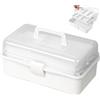 Kongming 32 cm valigetta fai da te per bambini, 3 ripiani multiuso con coperchio, scatola per piccoli oggetti, organizer, scatola da cucito, valigetta medica, cassetta degli attrezzi, valigetta da