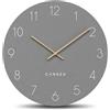 Cander Berlin MNU 2640 C - Orologio da parete XXL, silenzioso, 40 cm, senza ticchettio, analogico, soggiorno, moderno, vintage, grigio