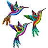 SUNNEKO 3 colibrì in metallo, decorazione da parete, colibrì, decorazione da giardino, soggiorno, giardino, decorazione da parete, scultura, statue, decorazioni per la casa